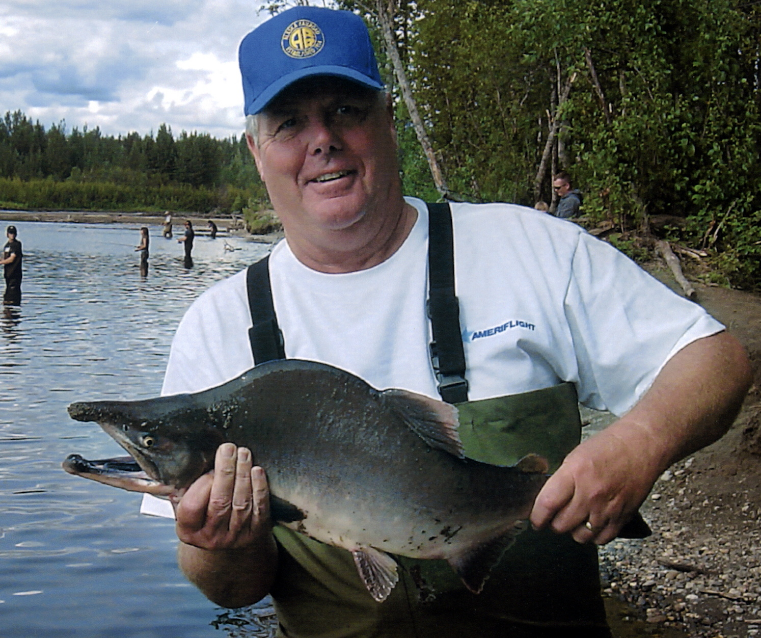 Pink salmon Pink salmon captured by fly fishermen in the United States.